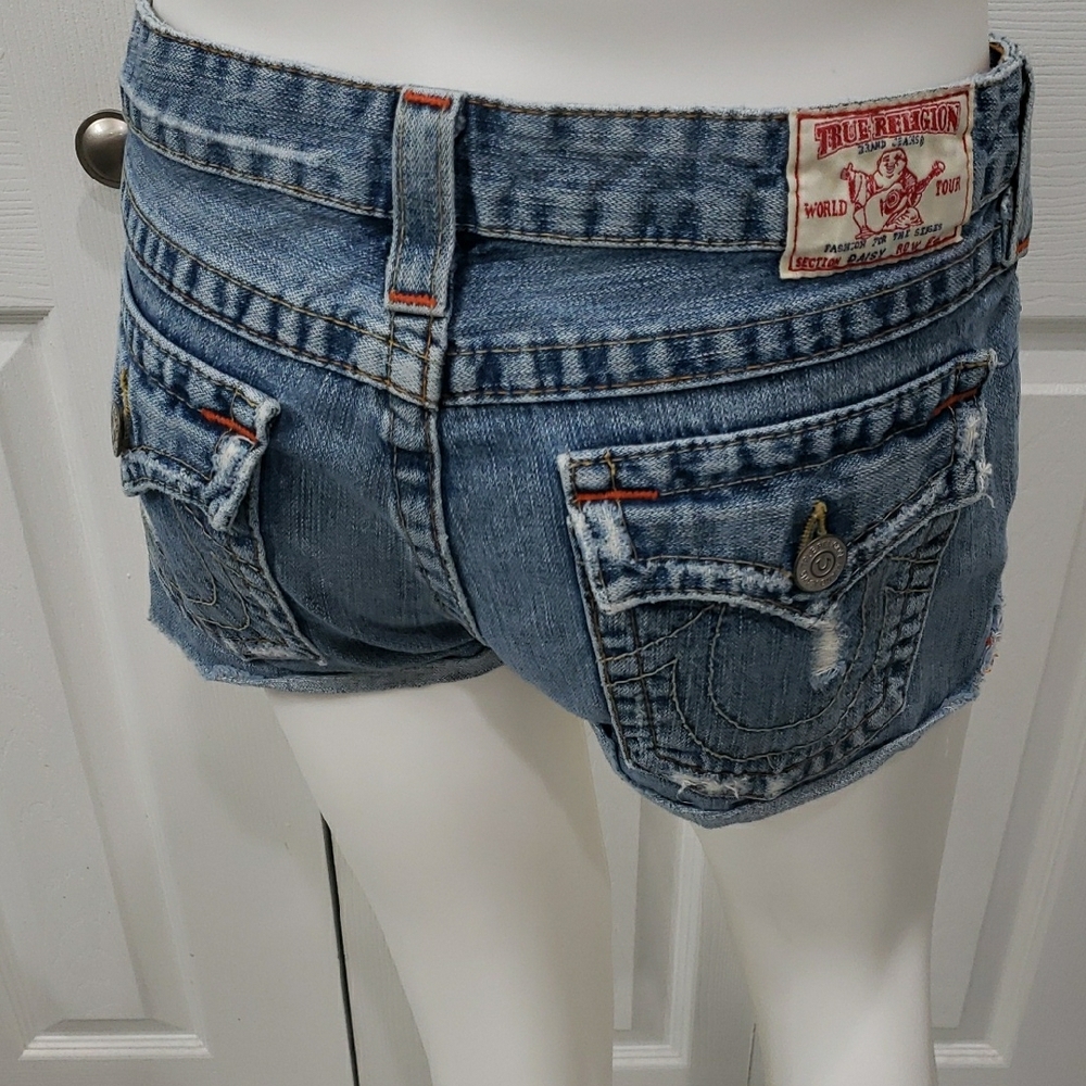 True Religion Women's Blue Denim Shorts
